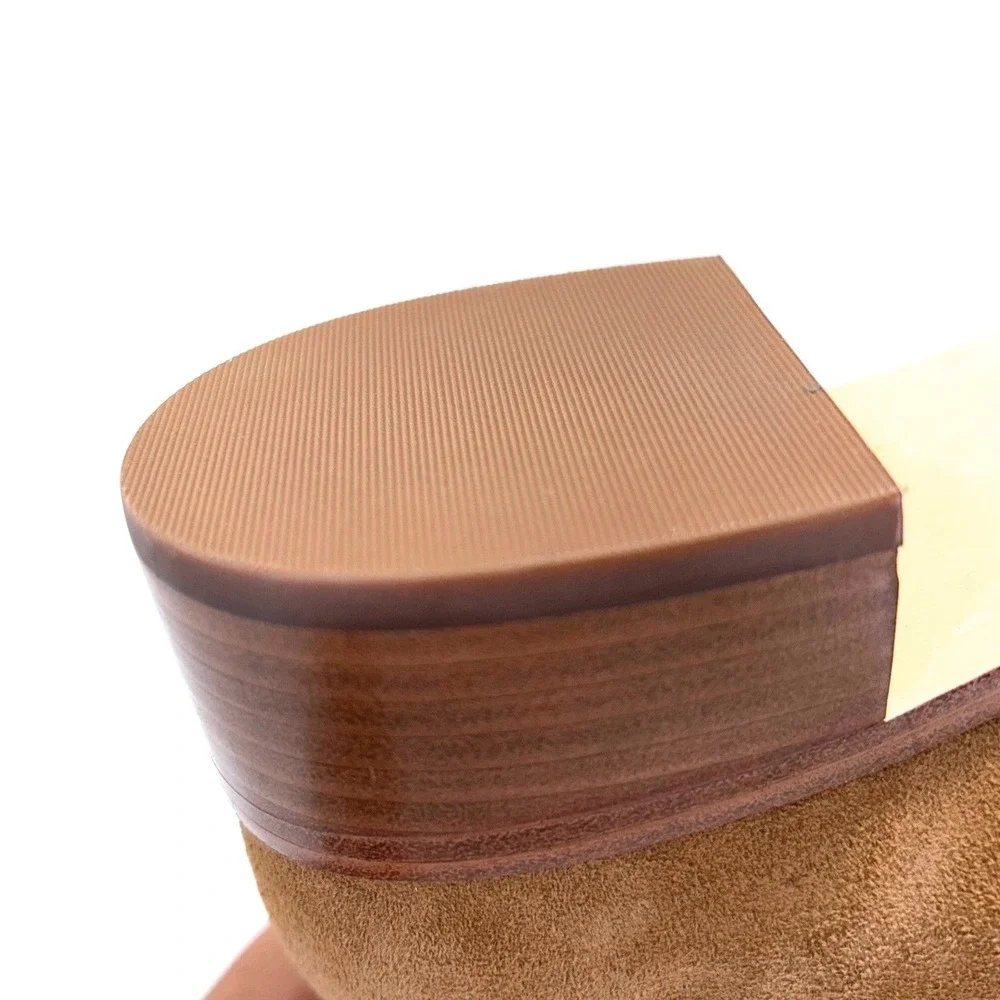 Cole Haan Size 7 Suede Ankle‎ Boots NEW Chestnut Brown Leather Block Naia $180